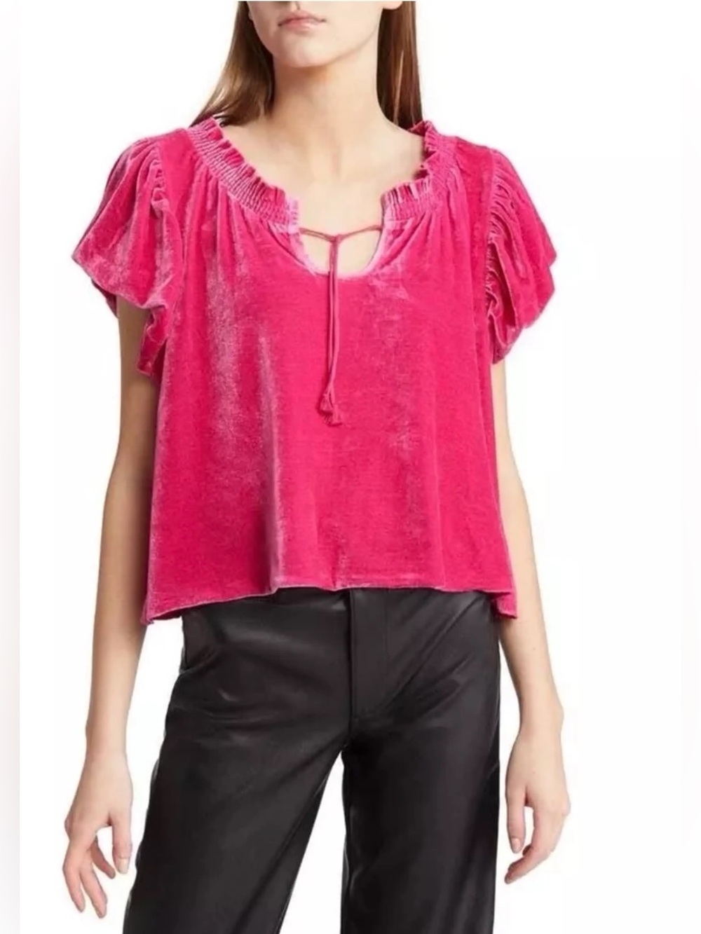 Free People Terese Velour Top Size XS NWT